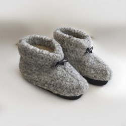 CHAUSSONS GRIS CHINE LACET