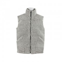 GRAY WOOL VEST WITH ZIP