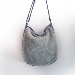 HANDBAG WOOL AND LEATHER